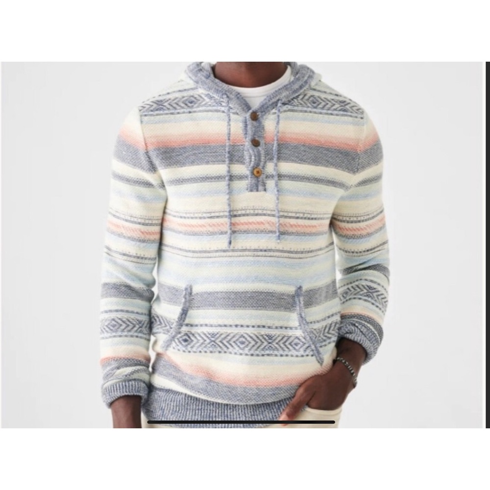 Faherty Blue and Pink Cozy Sweater